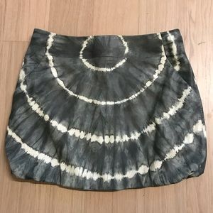 Tory Burch leather tie dye mini skirt